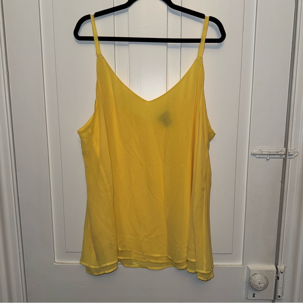 ✨torrid yellow double layered chiffon cami✨
